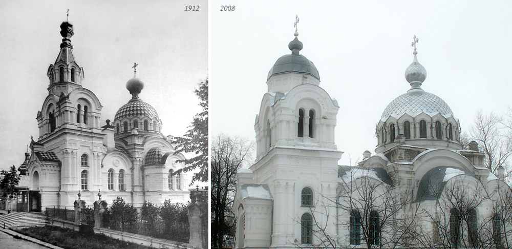 Воскресенская церковь с. Бонячек (1912) - Свято-Воскресенская (Белая) церковь г. Вичуги (2008)